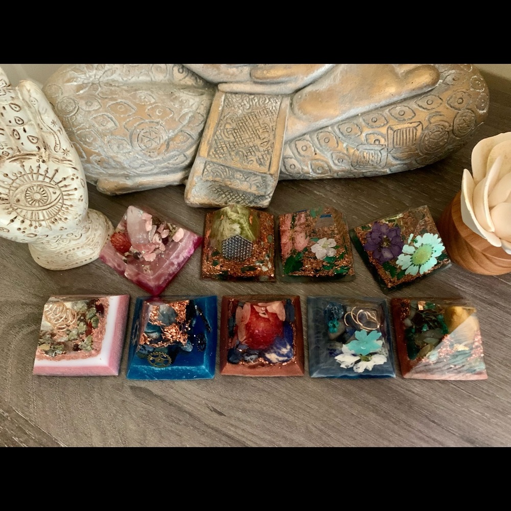 Crystal Orgonite Pyramids